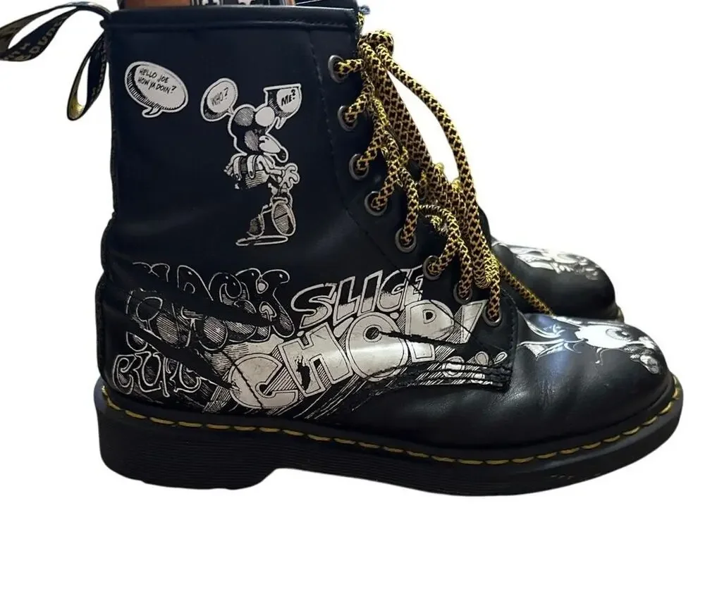 Dr Martens Rick Griffin Boots Black Size M7 W8